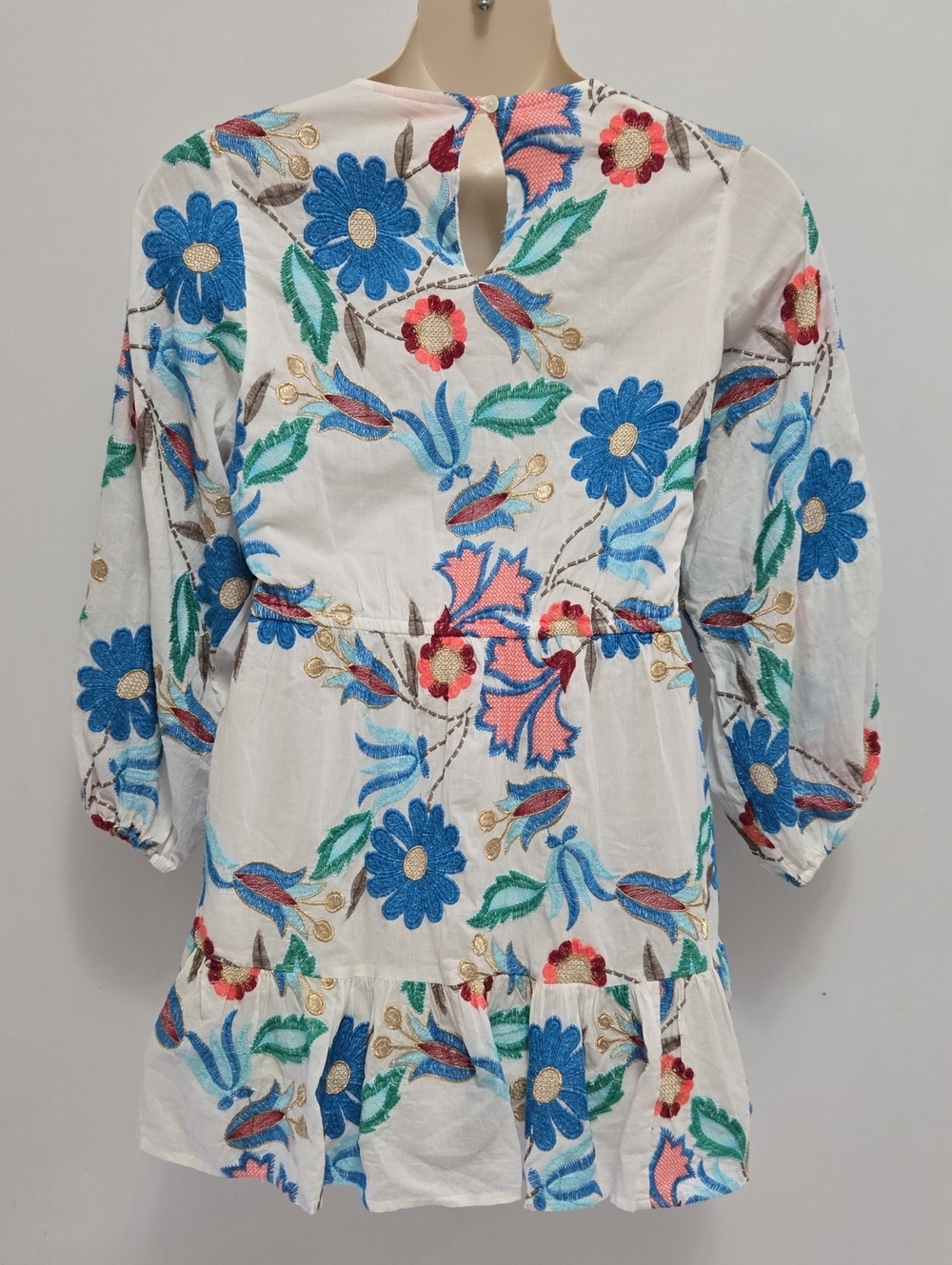 Oliphant Embroidered Long Sleeve Flirty Mini Dress in Monet Size S Boho Festival - Picture 5 of 16